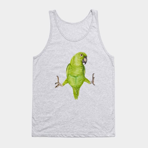 Green amazon parrot bresil bird tropical watercolor Tank Top by Oranjade0122